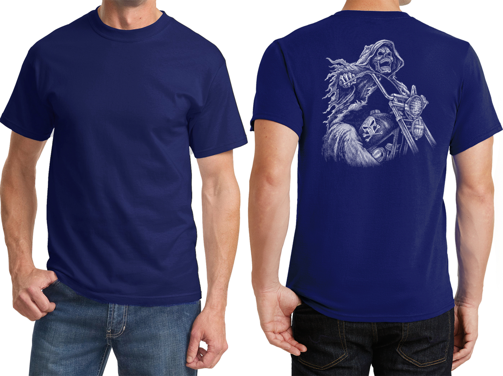 Biker Motorcycle Reaper T-shirt Back Print | eBay